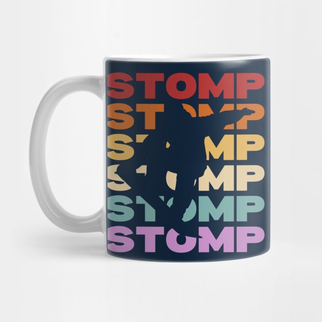 Stomp - Vintage Retro Sunset Typography - Snowboarder Gift by TuncGK